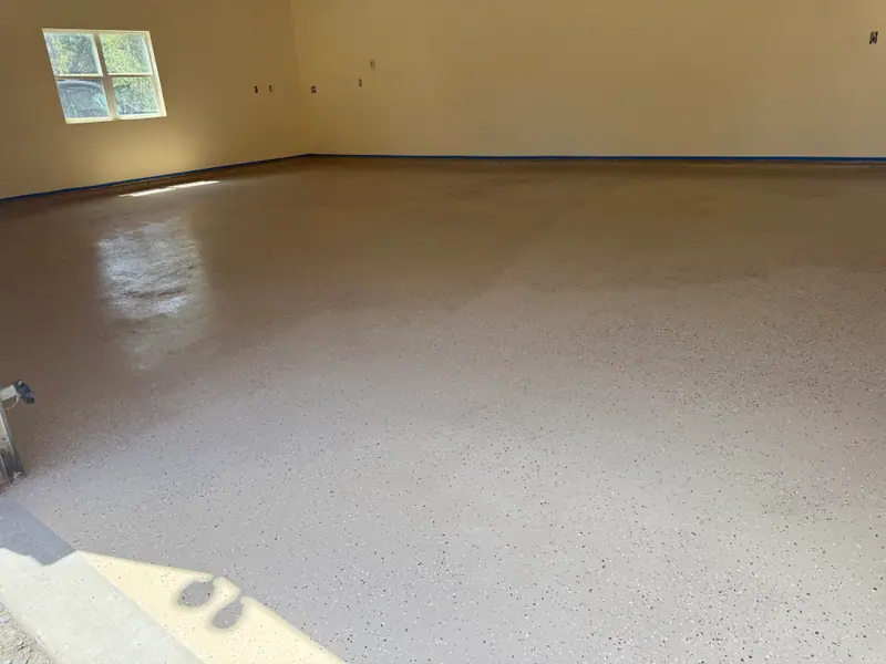 The same garage after epoxy floor coating